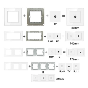ปลั๊กไฟติดผนังอูบาโร 258x86 มม. พร้อมช่องเสียบ RJ45 และพอร์ต USB สำหรับบ้านและสำนักงาน - Product Image 4