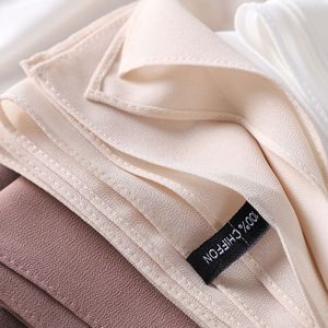 Zifeng OME haute qualité bonne sensation couleur unie perle en mousseline de soie longue écharpe pince à épiler <span class=keywords><strong>coin</strong></span> bord droit en mousseline de soie écharpe - Product Image 2