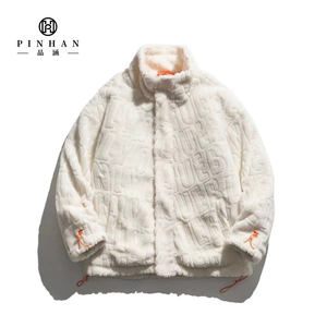 Chaqueta de lana blanca de alta calidad, abrigo de abrigo, ropa de diseño de Color de contraste informal, Otoño Invierno <span class=keywords><strong>2023</strong></span> para hombres y mujeres, Unisex - Product Image 1