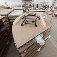 Table de mariage serpentine en bois contreplaqué pliable en forme de demi-lune, 183x91cm, pour 10 personnes, vente en gros