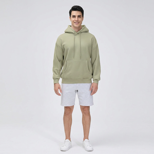 Vente en gros – Nouveaux sweats à capuche oversize 100 % coton de qualité supérieure, 230 g/m² en molleton thermique épais, épaules tombantes, style streetwear, couleur unie, pour la saison hivernale - Product Image 1