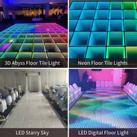 Plancher de danse portable magnétique 3D infini, lumières de scène de plancher de danse LED pour mariage et fête