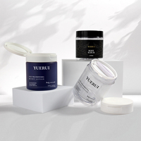 Pot de tampon de coton YUERUI avec capuchon rabattable et clip 100ml 200ml bouteille de masque capillaire pots de beurre corporel avec couvercle à vis