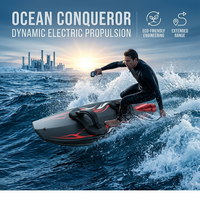 Planche de surf électrique avec pompe manuelle, jetboard, embarcation aquatique, 120 min, 8000 W, pour adultes, fixations de wakeboard, design élégant, en fibre de verre