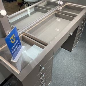 Jingtong nhà máy bán buôn 13 ngăn kéo có thể điều chỉnh ánh sáng nhân đôi bàn trang điểm Glass Top trang điểm <span class=keywords><strong>Vanity</strong></span> cho trang điểm <span class=keywords><strong>Vanity</strong></span> bảng - Product Image 5