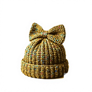 Gorro de Lana 100% Tejido Casual Premium para Mujer - Gorro de Invierno Moderno con Colores Personalizados para Venta al por Mayor OEM - Product Image 3