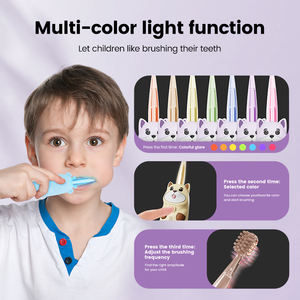 CE FCC ROHS 360 Degrees Sonic Escova de dentes elétrica Kids Silicone LED Light Soft Smart <span class=keywords><strong>Toothbrush</strong></span> personalizado Animal para crianças - Product Image 3