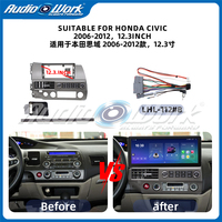 Livraison rapide - Cadre de lecteur DVD en matériau ABS AUDIO&WORK pour Civic 2006-2012 - Radio de voiture 12,3 pouces avec installation facile