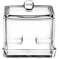 Boîte de rangement en plastique à trois compartiments avec couvercle transparent, option couvercle en bambou, organisation moderne et minimaliste pour la vanité