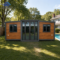 Maison conteneur extensible à double aile avec cuisines, salles de bain, chambres et plans de salon pour projets résidentiels