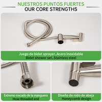 Set Semprotan Bidet/Shattaf SOLVEX, Pistol Semprot Bidet dari Baja Anti Karat 304, Pemasangan di Dinding Kamar Mandi, Set Semprotan Bidet/Shattaf Toilet