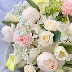 Arreglo de Rosas Artificiales en Forma de Bola, Estilo Champán Romántico y Soñador, Hecho a Mano para Centro de Mesa de Boda - Product Image 2