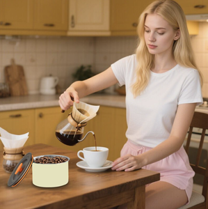 Hộp đựng thực phẩm họa tiết xương rồng kiểu Tây, hộp đựng cà phê kim loại hút chân không, bộ hộp đựng nhà bếp cổ điển - Product Image 5