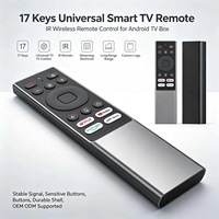 Pabrik OEM ODM Remote Control TV Box Android Pintar Universal 17 Tombol, Pengendali Jarak Jauh Nirkabel IR untuk Semua Merek TV