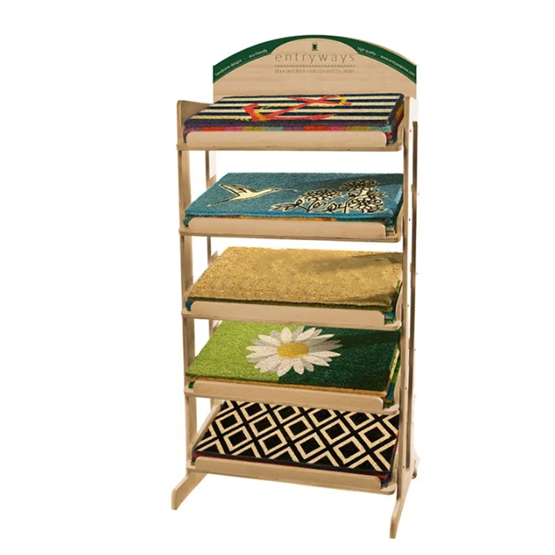 Apache Customizable Wooden Mat Display Rack Factory Price for Supermarket And Mall — view 2