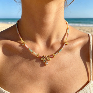 Nuovi Arrivi: Collana Artigianale in Pietra Naturale con Ciondolo in <span class=keywords><strong>Amazzonite</strong></span> Placcato Oro, <span class=keywords><strong>Gioielli</strong></span> da Donna - Product Image 2