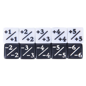 16mm Sharp Edge Math Toys +/- Symbol Dice STEM Education Tool pour + 1 à-6 pour jeux de société et commandes en gros - Product Image 4