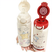 Thermos moderne grande capacité en acier inoxydable 304, double usage, anti-chute, avec paille, isolation thermique 6-12 heures, pour eau bouillante