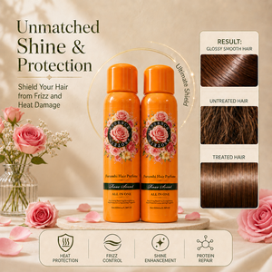 Perfume para el cabello, acondicionador en spray, biotina, cafeína, proteína 450 ℉   Spray Protector de Calor Anti-Frizz con Aroma a Rosas para Brillo del Cabello - Product Image 4