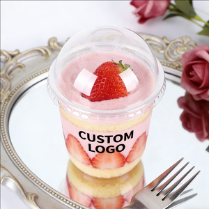 Vasos de Plástico Transparentes Desechables de Pared Simple de 16oz y 12oz con Tapas de 90mm de Diámetro para Postres, Helados, Gelatina y Mousse - Product Image 6