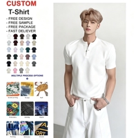 Camiseta de manga corta con cuello en V para hombre, estilo casual de verano, al por mayor, para tallas grandes