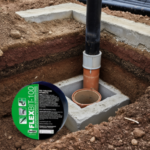 Bande bitumineuse auto-adhésive FLEXBIT-100 en élastomère, 100 mm x 10 m, pour l'étanchéité des conduites souterraines - Product Image 2