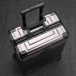 Valise portable complète 100 cadre en aluminium de qualité supérieure Bagages de voyage en aluminium à tige Bagages à quantité minimale de commande bas