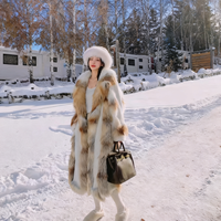 Manteau en fourrure de vison pleine fourrure de luxe, blanc platine et velours Purple Label - Vêtement d'extérieur en fourrure de vison haut de gamme pour femmes