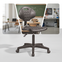 Chaise de laboratoire ergonomique moderne VitalLab, tabouret ESD en mousse PU avec roulettes pivotantes réglables, dossier XBY M13 pour atelier