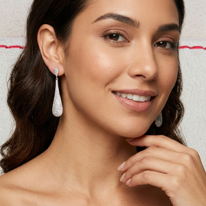 Pendientes de Lujo de Plata de Ley 925 con Diamantes Blancos Naturales Redondos, Hechos a Mano, Joyería Fina, Regalo para Mujer, 1.10 Ct - Product Image 2