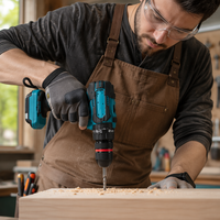 Perceuse électrique rechargeable 21V, 25+1 réglages de couple, perceuse sans fil à impact sans balais pour le perçage du bois, du métal et des briques