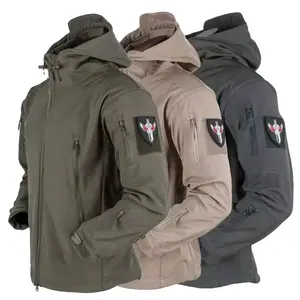nylon cotton lining windbreaker winter fleece softshell jacket for man waterproof comfortable windbreaker plus size