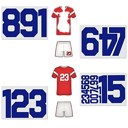قميص يحمل الأرقام، قميص يحمل الأرقام من 0 إلى 9 من خلال نقل الحرارة مناسب لزيّ الكرة والرياضة للفريق