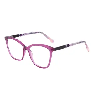 Kacamata optik Pria, kacamata anyaman mata kucing grosir, Framework Retro bingkai kustom, kacamata optik kancing besar