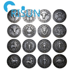 Moneta Commemorativa Personalizzata in Metallo con Costellazioni Astrologiche, Simbolo Astrologico, Medaglione, Segno Zodiacale, Moneta Challenge - Product Image 2