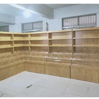Vitrine de présentation multifonctionnelle en bois de pin robuste pour supermarché, avec rangement amovible pour fruits secs, bonbons, melons et snacks