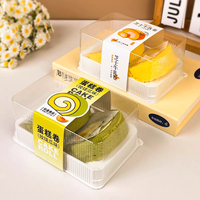 Boîte d'emballage en plastique transparente à usage unique pour gâteau roulé suisse à double grain