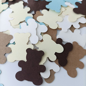 100PCS Bear Shaped Confetti Baby Shower Blue Brown Bear Paper Confetti for Boy Girl Home Party <b>Table</b> Decorations SP-27 - Product Image 3