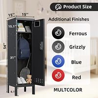 Casier en acier compact sur pied à porte simple avec pieds de support, serrure de confidentialité, armoire de rangement métallique pour salle de sport, dortoir et bureau