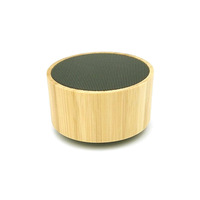 Mini Altavoz Inalámbrico Portátil con Diseño de Madera de Bambú, con Carga Inalámbrica para Computadora y Teléfono Móvil, Altavoz de Audio Digital