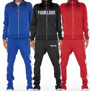 Streetwear Custom Logo Printed Hooded Solid Unisex Tracksuit 100% <b>Polyester</b> Sports Jogging Breathable Quick Dry - Product Image 1