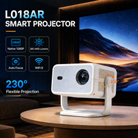 Projecteur portable ROJIN L018AR 1080P compatible 4K, Android 14, correction automatique de la distorsion trapézoïdale, WiFi 6, projecteur vidéo pour cinéma maison