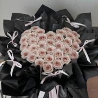 Romantisch poederroze groot geconserveerd echt rozenboeket, aanpasbaar, eeuwigdurend bloemenboeket, Valentijnsdag cadeau voor thuisdecoratie