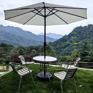 Parasol moderno de acero de 9 pies para exteriores, sombrilla para jardín, Hotel, playa, Patio, sombrillas y bases, sombrilla de poste central de hierro para uso en exteriores - Product Image 3