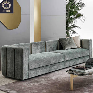 أريكة روجيانو سيكستي عالية الجودة لعام 2022، أريكة فاخرة إيطالية حديثة من القماش الرمادي اللامع - Product Image 1