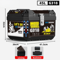 Boîte de rangement pour moto JFG de haute qualité, montage facile, boîte arrière pour moto en PP dans les boîtes arrière pour moto