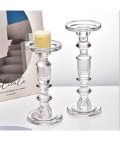 Bougeoirs en verre transparent pour la décoration de la maison de mariage