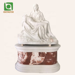 Statue religieuse sculptée à la main en marbre naturel pour cimetière, représentant <span class=keywords><strong>Marie</strong></span> et Jésus - Product Image 2
