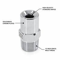 Buse à brouillard d'eau haute vitesse ZSTWB DN15, filetage mâle 1/2 pouce, laiton chromé, pour système de suppression d'incendie de transformateur