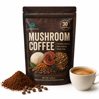 Poudre de café aux champignons de qualité alimentaire, mélange personnalisé OEM ODM, extrait naturel en vrac de Lion's Mane, Reishi, Chaga